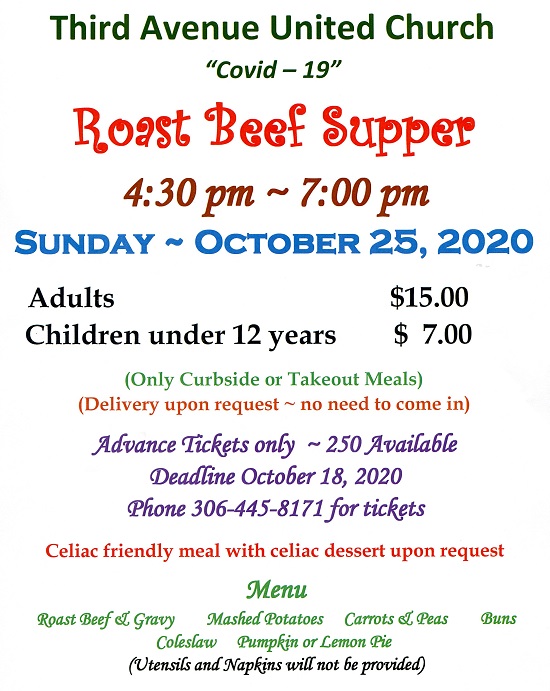 Fall Beef Supper 2020